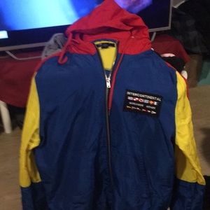 Forever 21 color block zip up windbreaker Men size